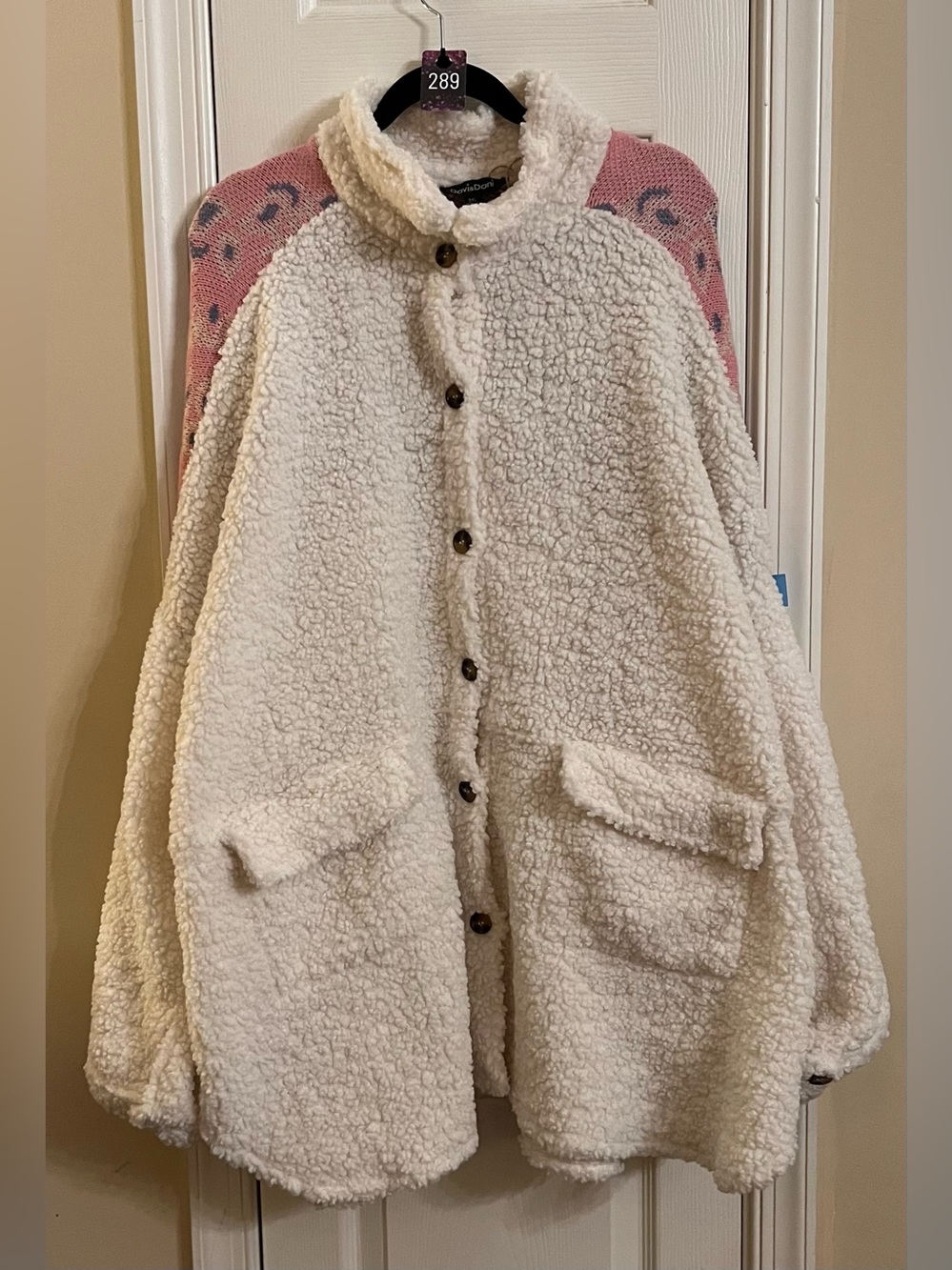 Cozy Fleece/Sherpa Style Button-Front Jacket - Cream